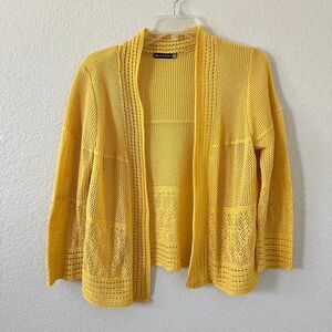Sweaterworks Womens Eyelet Open Front Dainty Soft Girl Sheer Church Cardigan S